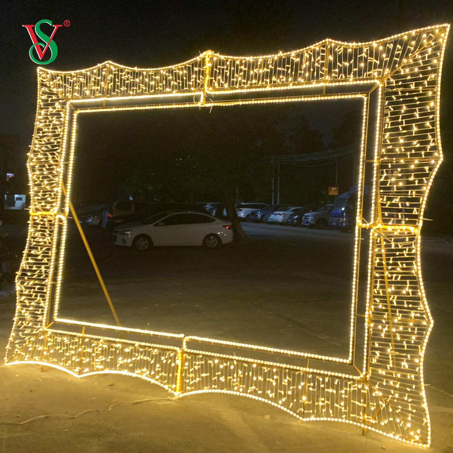 Creative Photo Frame 2D 3D Motif Light Props for Holiday Decoration