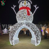 Customized Outdoor 3D Figurine Lighted Christmas Santa Snowman Led Sculpture Lights