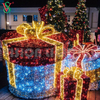 Christmas Decoration Outdoor 3D Giant Lighted Gift Box Motif Lights for Plaza