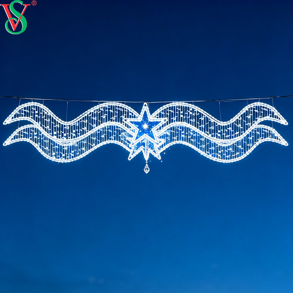 Customized LED Across Street Motif Light Outdoor Christmas Decoration