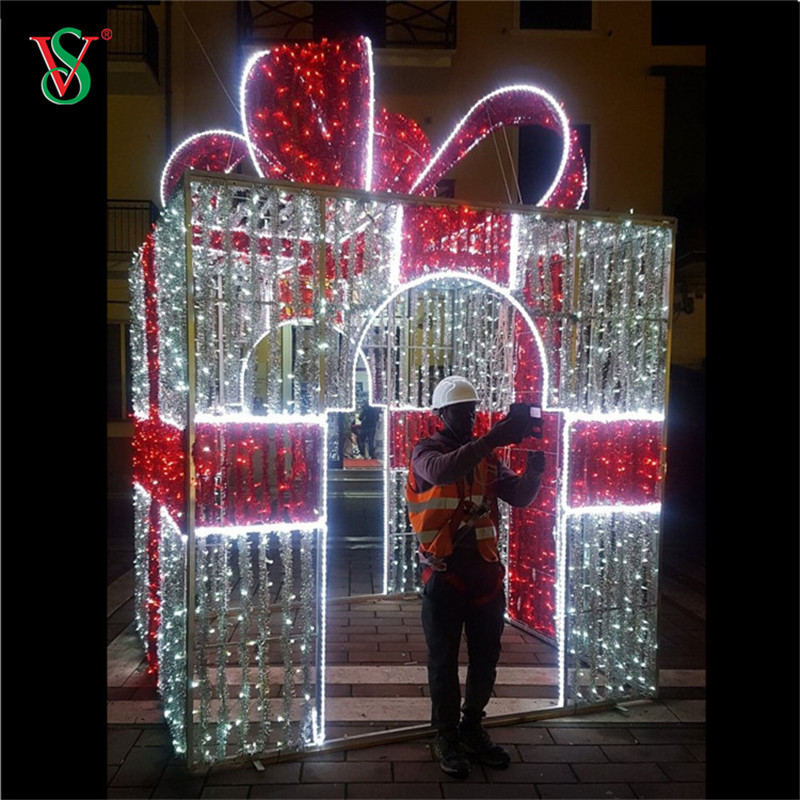 LED Christmas Gift Box Lights for Outdoor Decoration | 3D Giant Present Motif Light