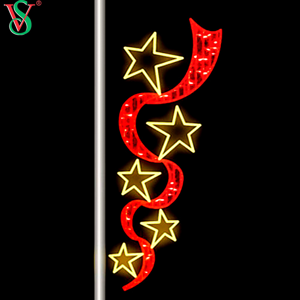Custom LED Street Pole Motif Light Outdoor Christmas Decoration