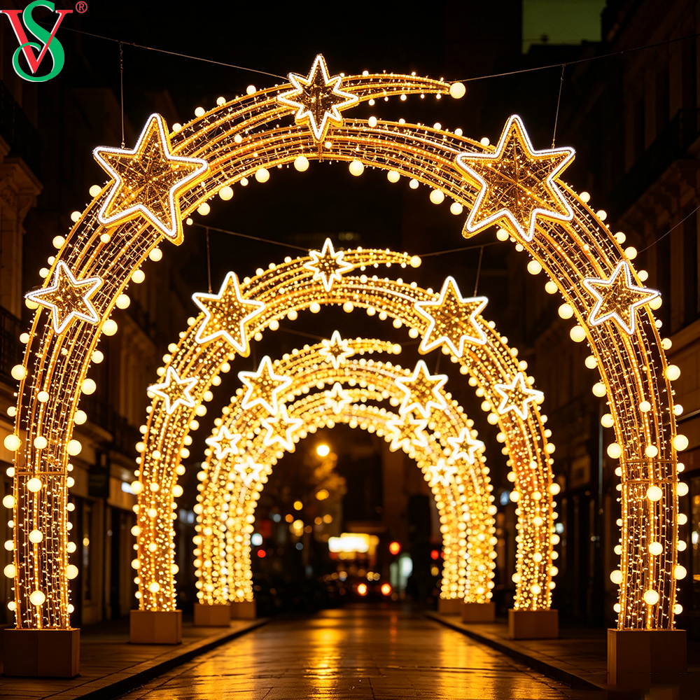 Customized LED Across Street Motif Light Outdoor Christmas Decoration