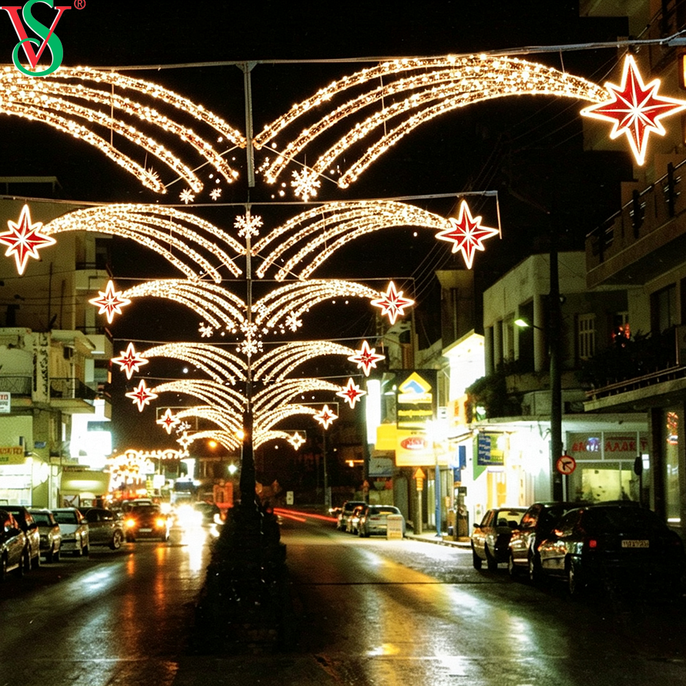 Customized LED Across Street Motif Light Outdoor Christmas Decoration