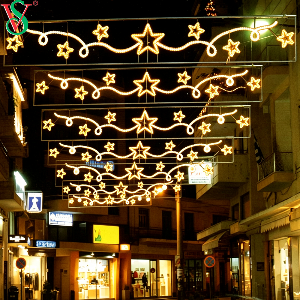 Customized LED Across Street Motif Light Outdoor Christmas Decoration