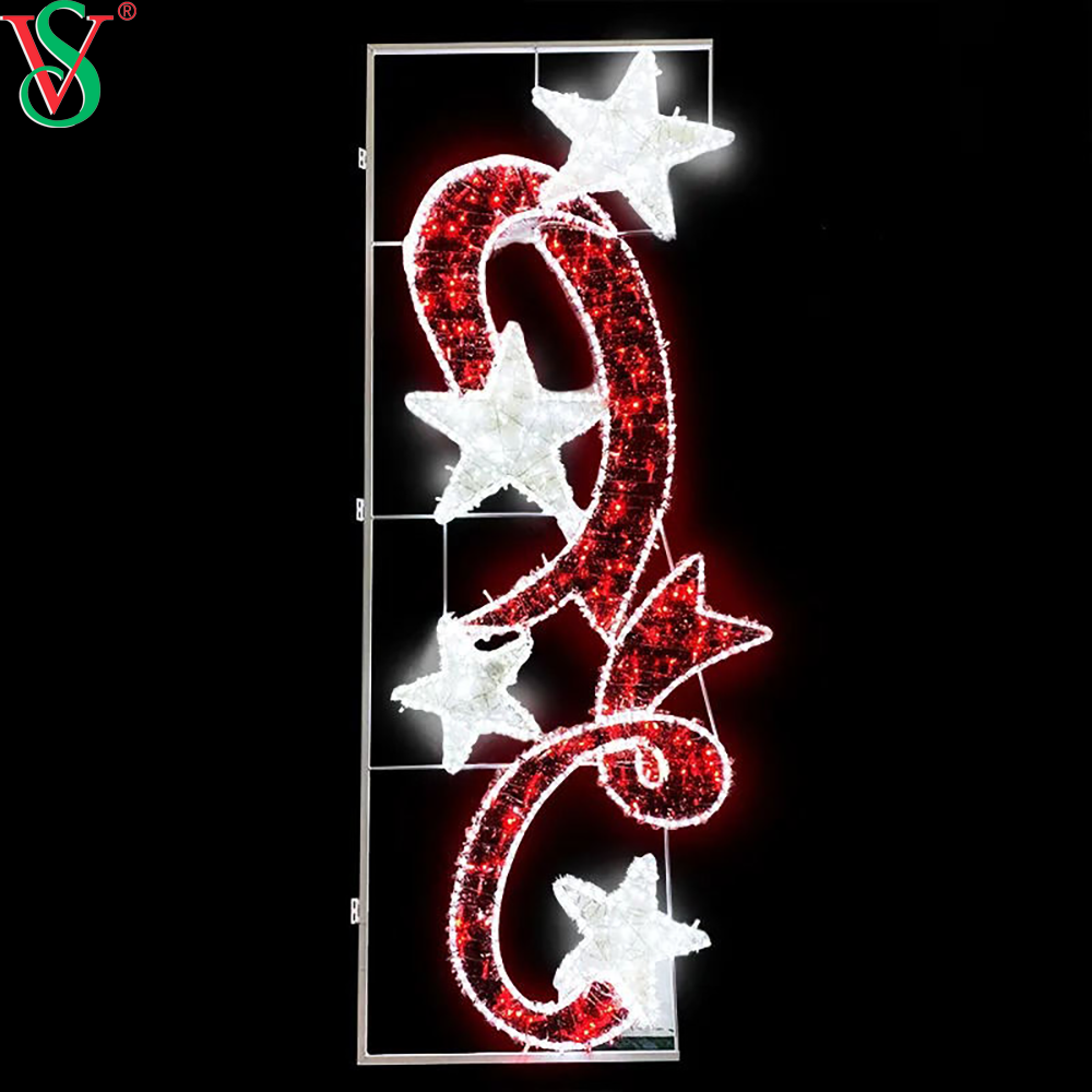 Custom LED Street Pole Motif Light Outdoor Christmas Decoration