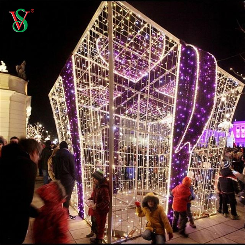 LED Christmas Gift Box Lights for Outdoor Decoration | 3D Giant Present Motif Light